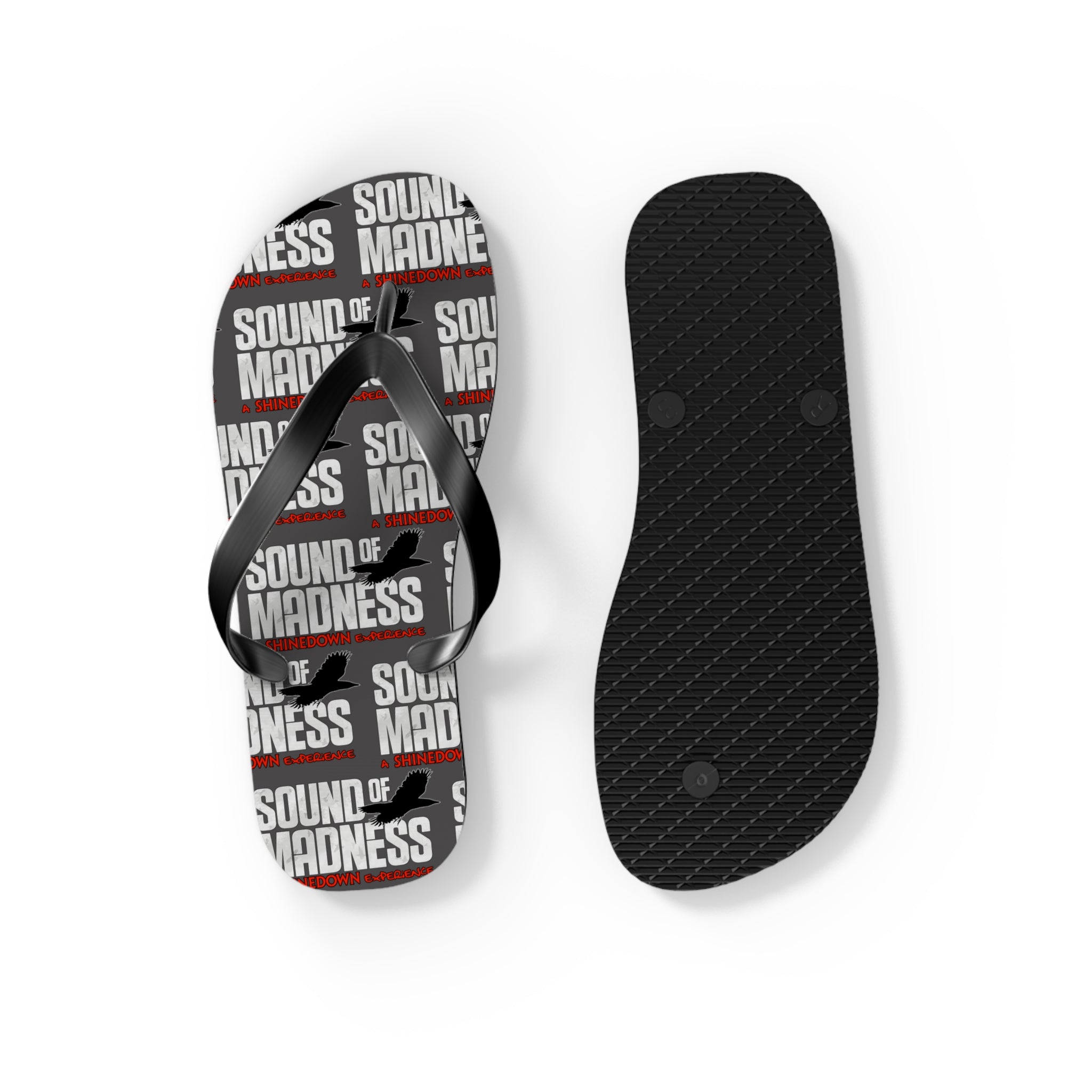 'Sound of Madness' Graphic Beach Flip Flops