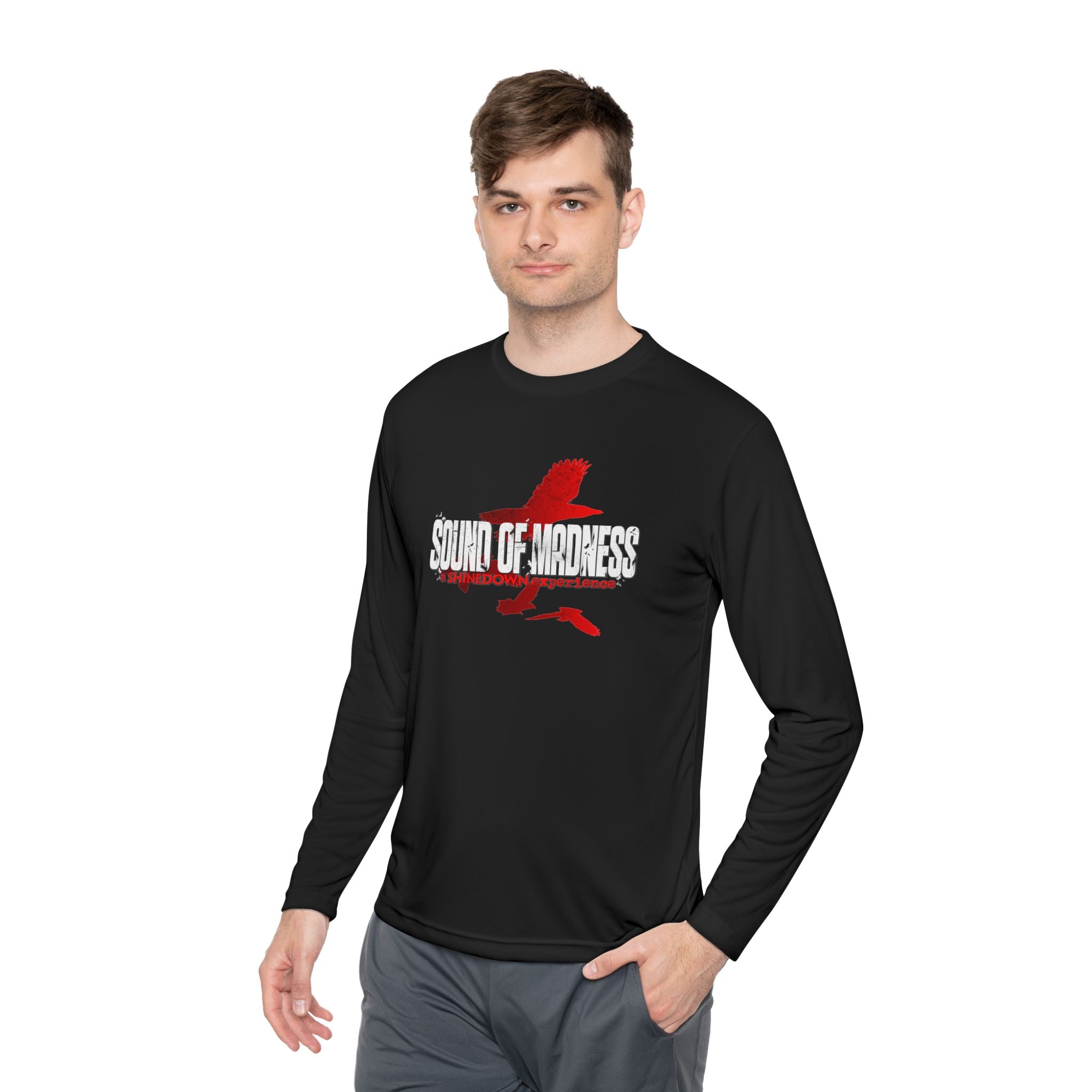 Unisex Lightweight Long Sleeve Tee - Sound of Madness Graphic