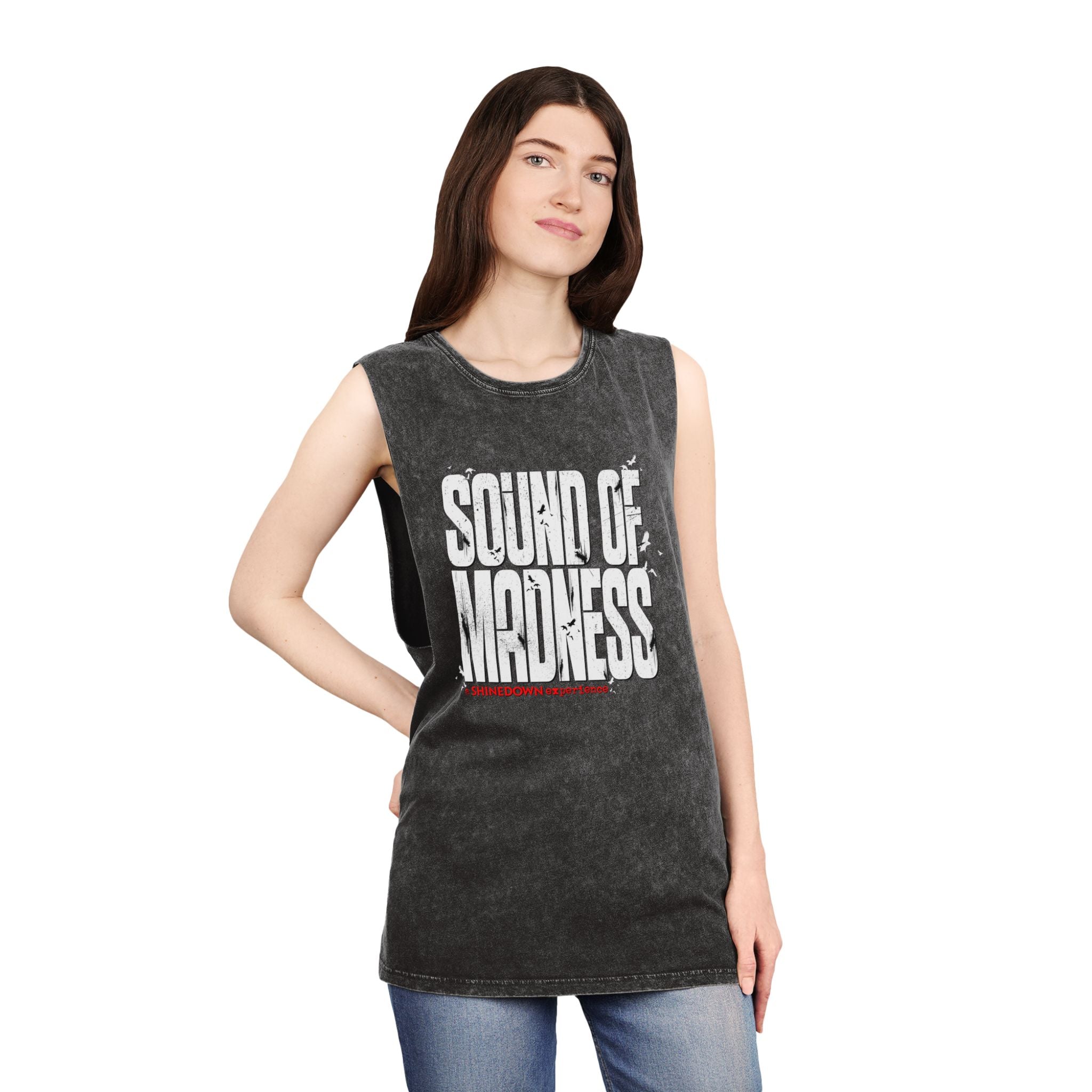 Unisex Stonewash Tank Top - Sound of Madness Graphic Tee