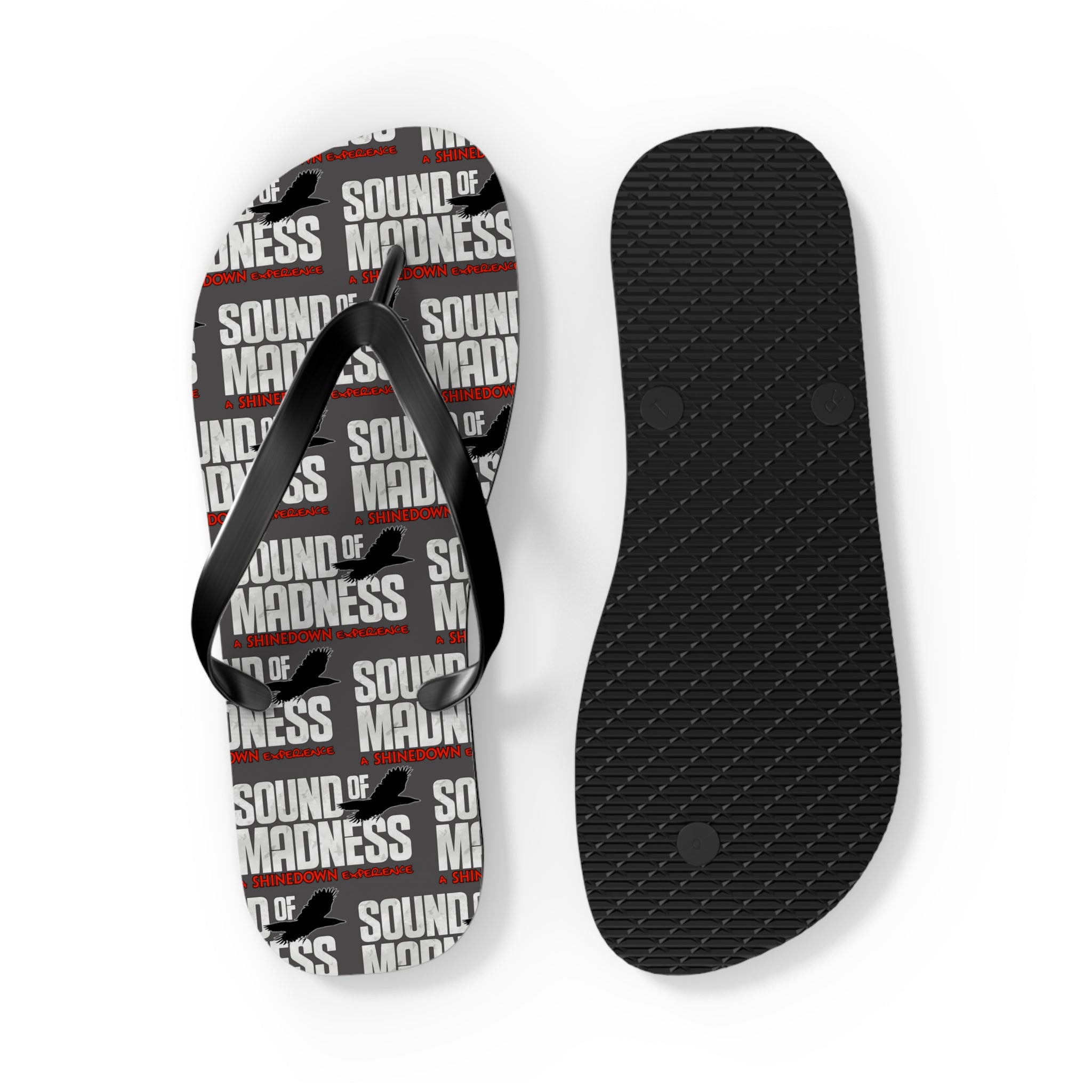 'Sound of Madness' Graphic Beach Flip Flops