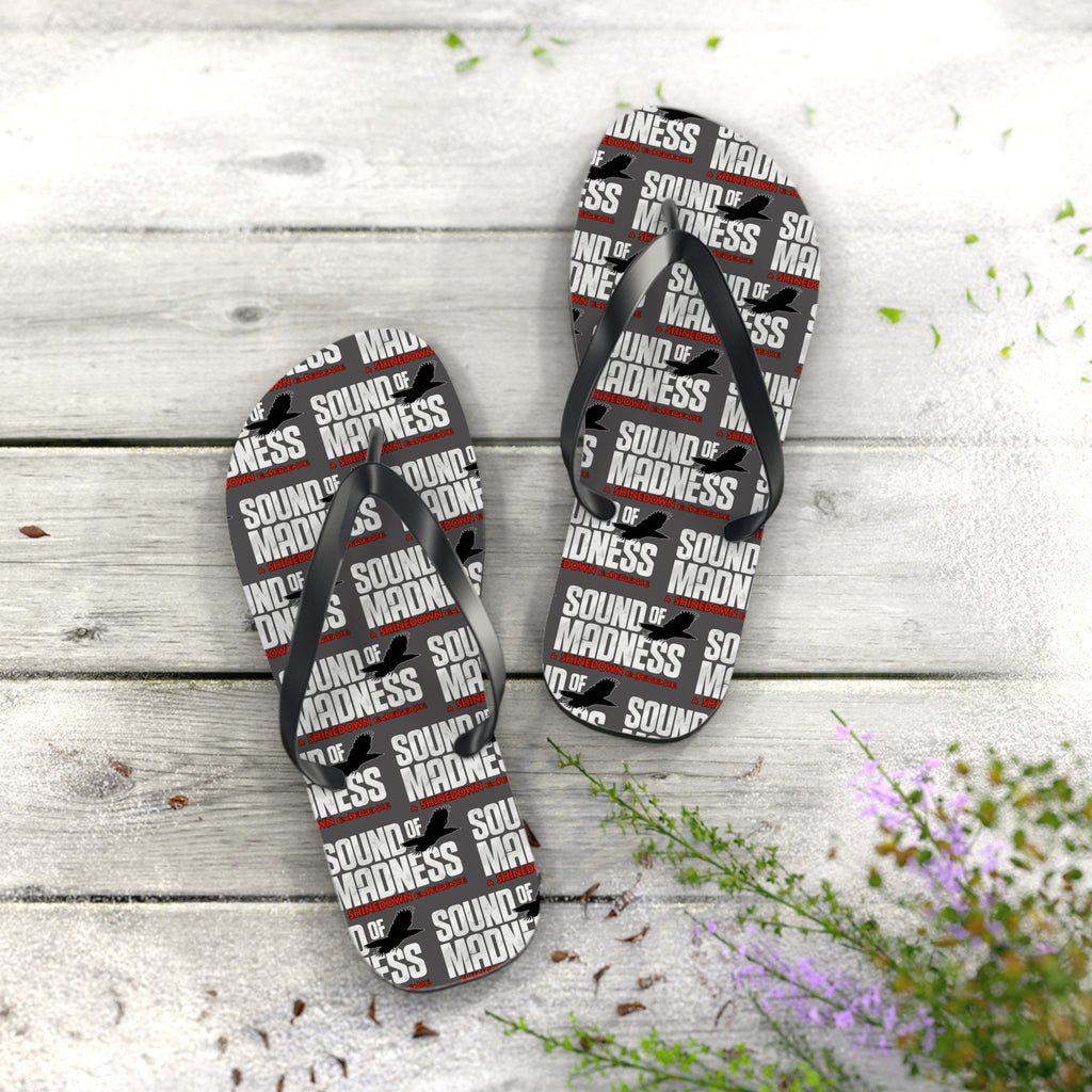'Sound of Madness' Graphic Beach Flip Flops