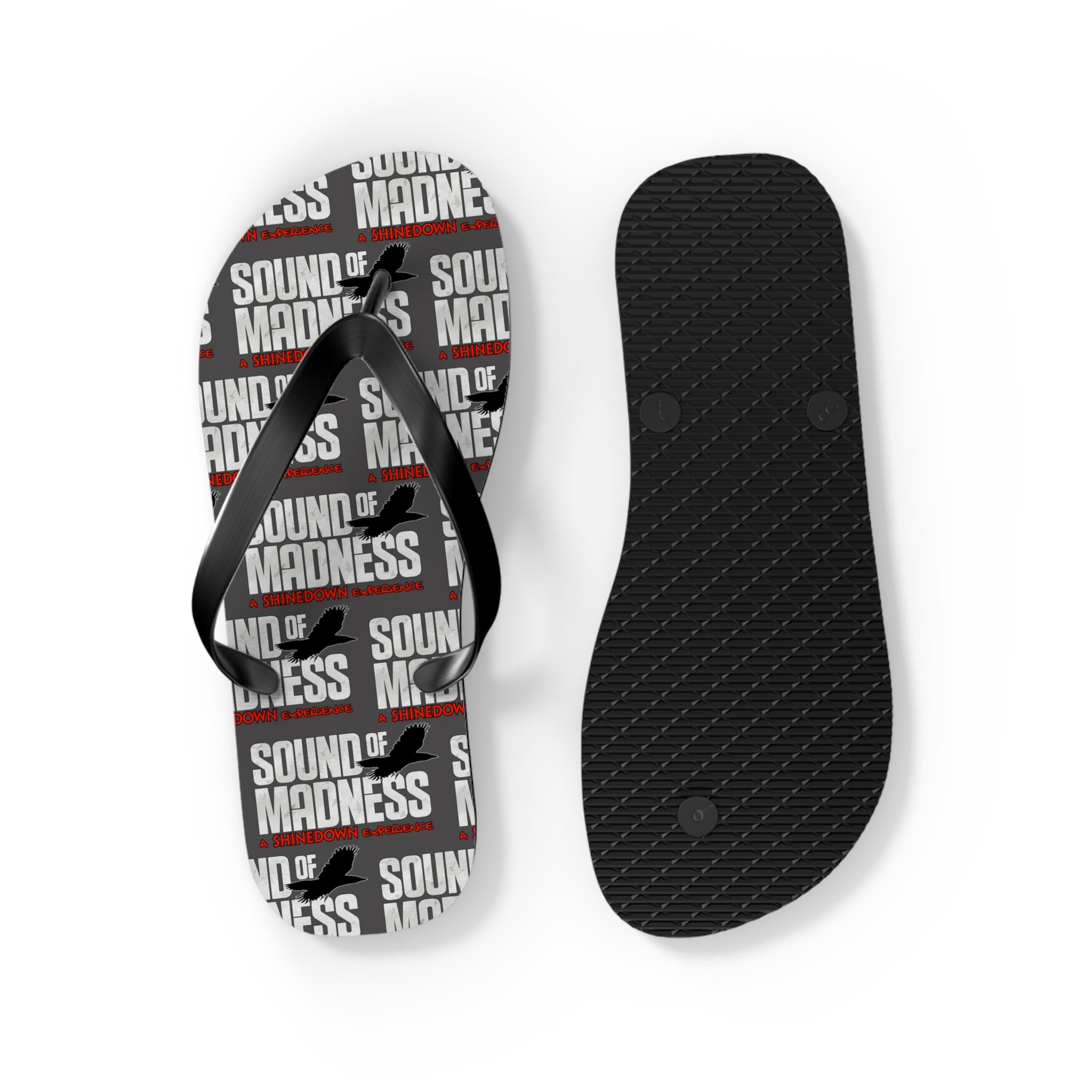 'Sound of Madness' Graphic Beach Flip Flops