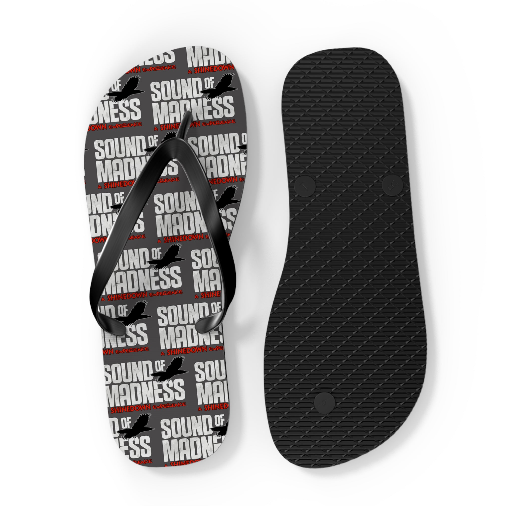 'Sound of Madness' Graphic Beach Flip Flops